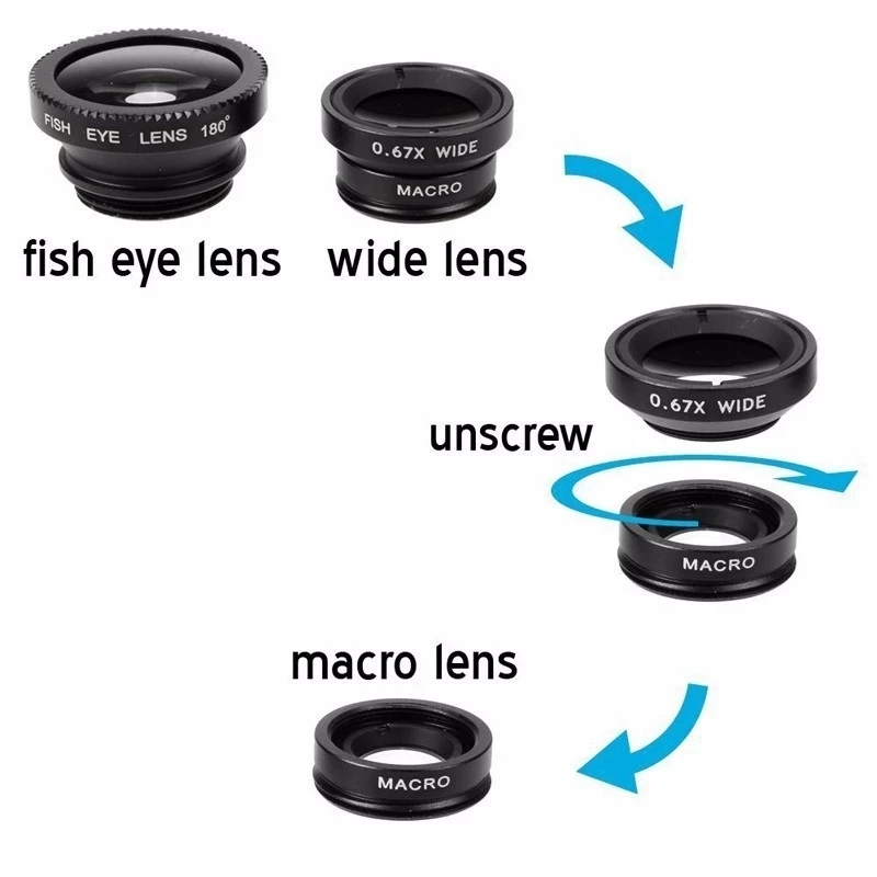 3in1 Fisheye Wide Angle Micro  - огляд і ціна Photography Zooming
